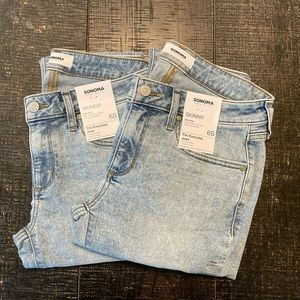 NWT, 2 pair! Sonoma acid wash skinny jeans